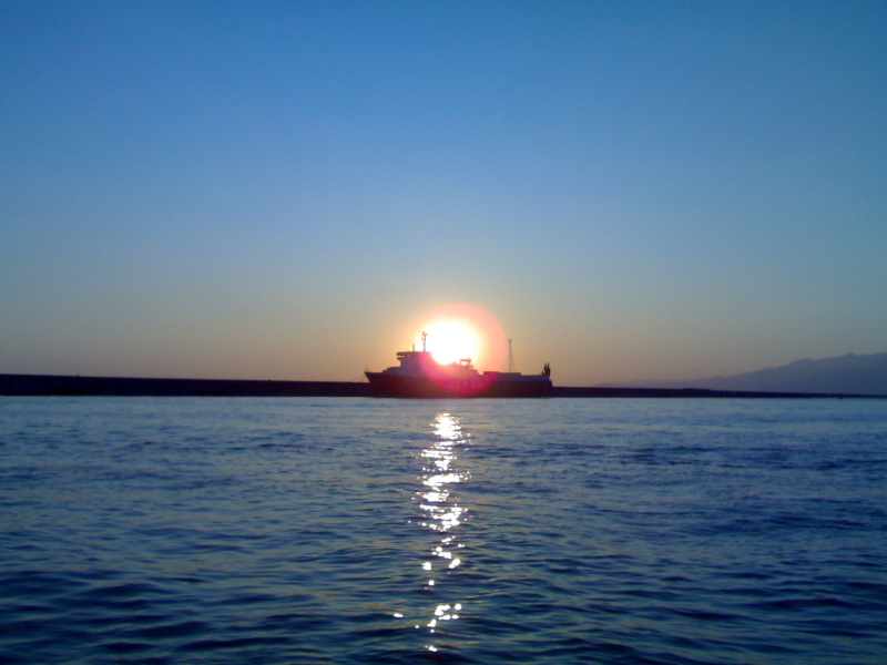 tramonto su genova