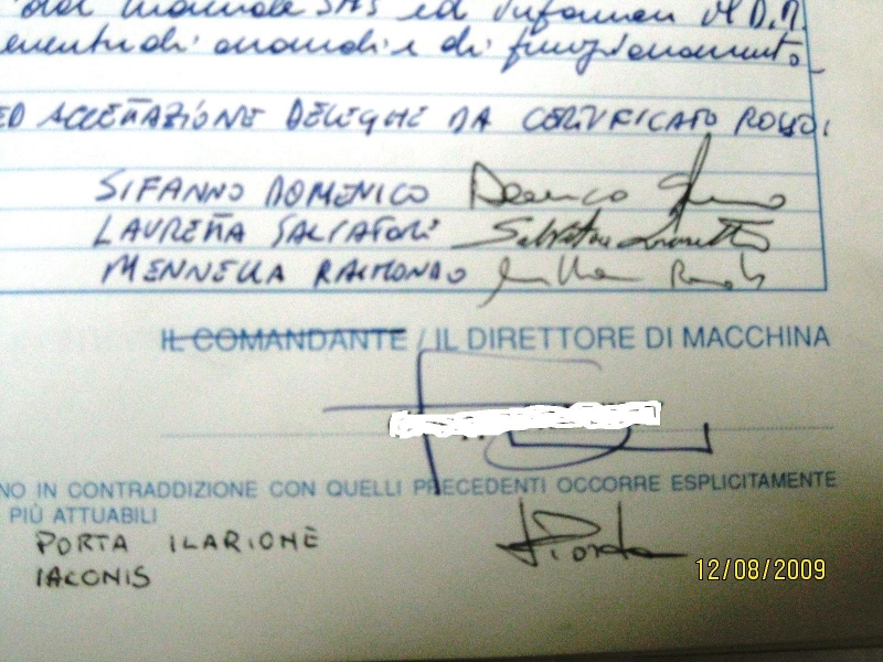 Ordini permanenti Direttore di Macchina