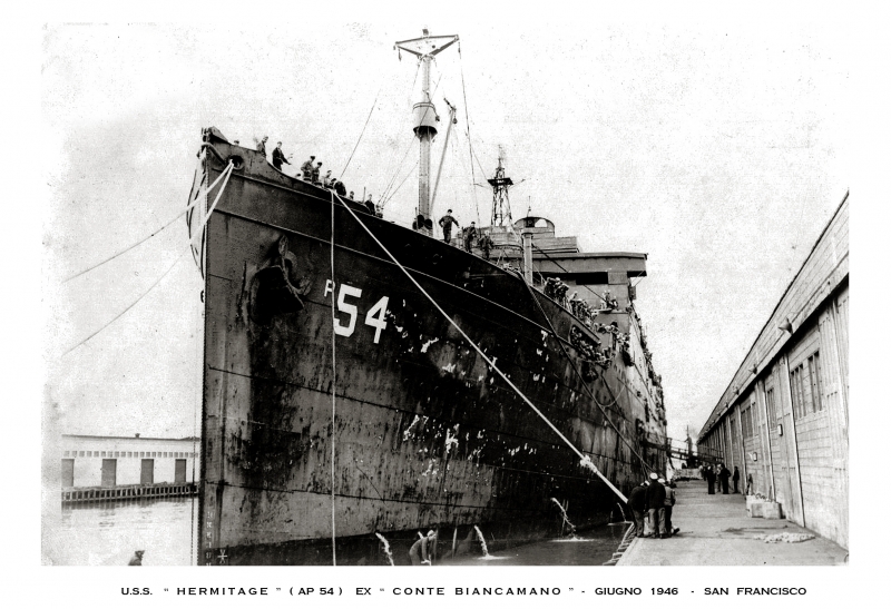 USS  HERMITAGE ( AP - 54 )  ex  CONTE BIANCAMANO