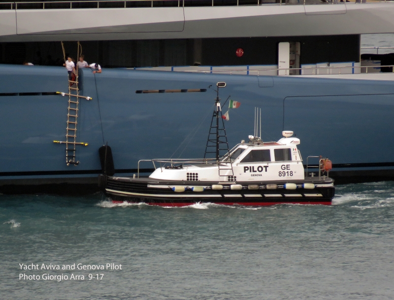 Pilota di Genova su Yacht Aviva